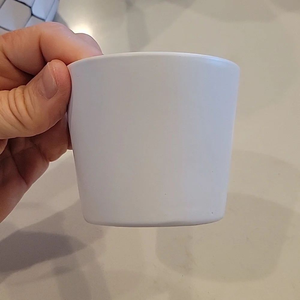 IKEA White and Black Ceramic Planter Trio